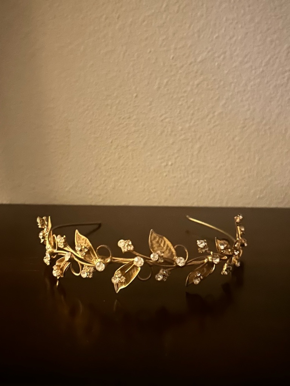 Vintage Gold Floral Rhinestone Wedding Bridal Head Piece Hair Band Accessories